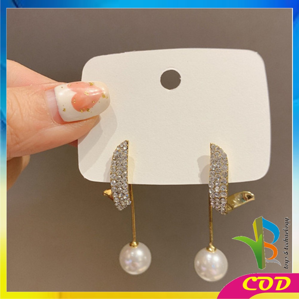 RB-K119 Anting Mutiara Gaya Korea Motif Pita Aksesoris Fashion Wanita / Anting Rumbai Panjang Elegant Earrings Butterfly Women