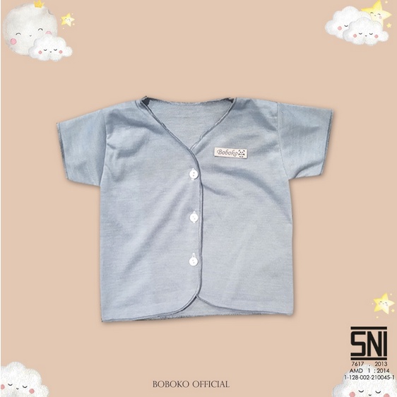 Baju Bayi Lengan Pendek Seri Kombinasi Grey 0-3 bulan