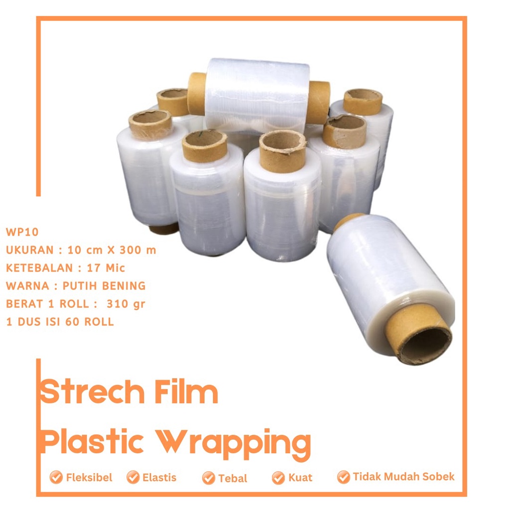 Strech Film Plastik Wrapping Plastik Wrapp Plastik Packing (WP10-1 Roll)