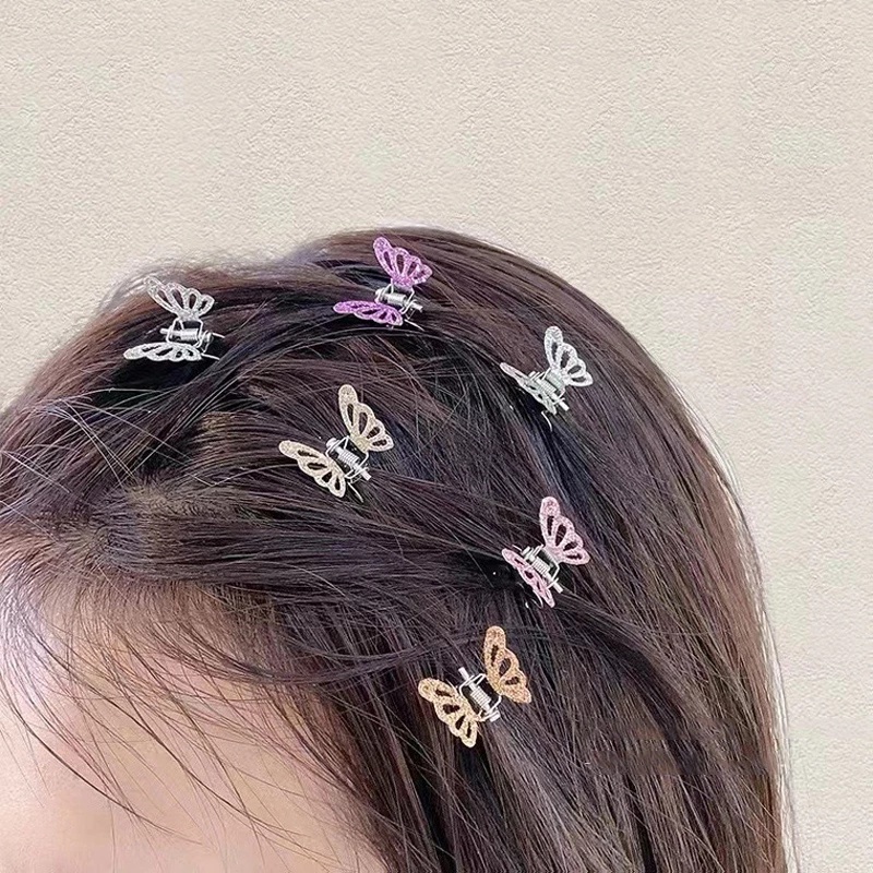 12pcs/set Aksesoris Rambut Anak Elegan Korea INS Style Hair Pin Anak Wanita Perempuan Hair Claw Sweet Hias Jepit Rambut Hiasan Kepala Lucu Bentuk Kupu-Kupu Klip Rambut Kecil