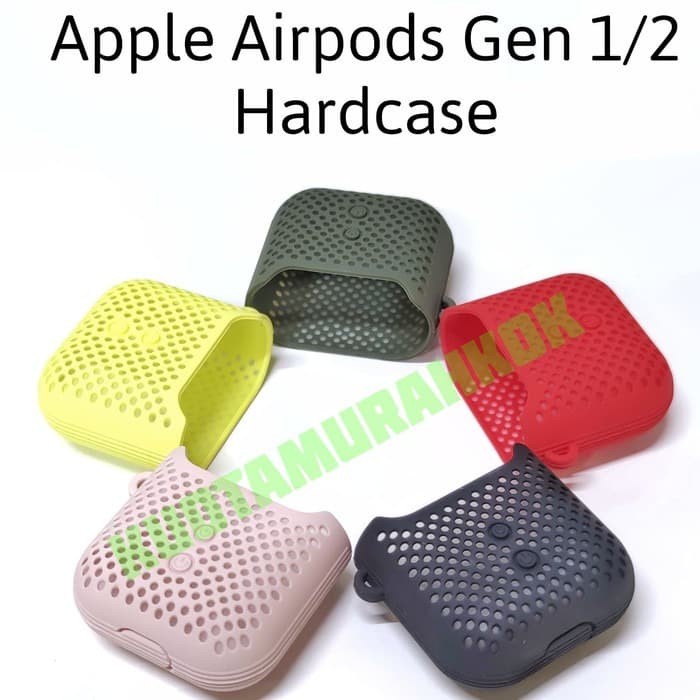 Airpods Hardcase Gen 1/2 Motif Bolong Full Protection With Holder #Original