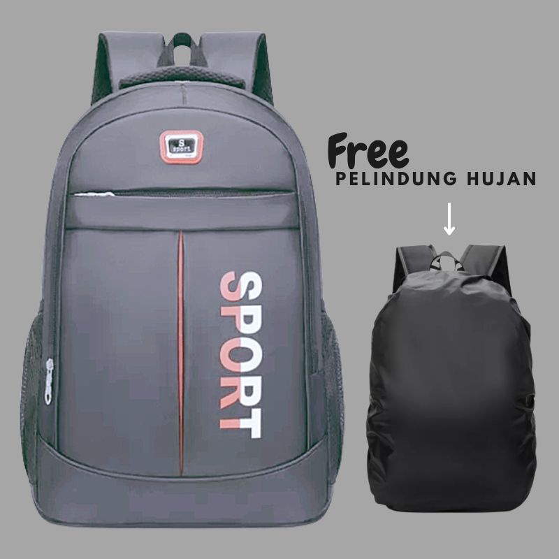 Tas Ransel Kualiti Sport Backpack Terbaru Unisex Free Pelindung Hujan/Tas Pria ZB RDN 069 Distro Raindoz Bandung Ransel Punggung Backpack Cowok Keren Sek BRAN NB-Tp BJ