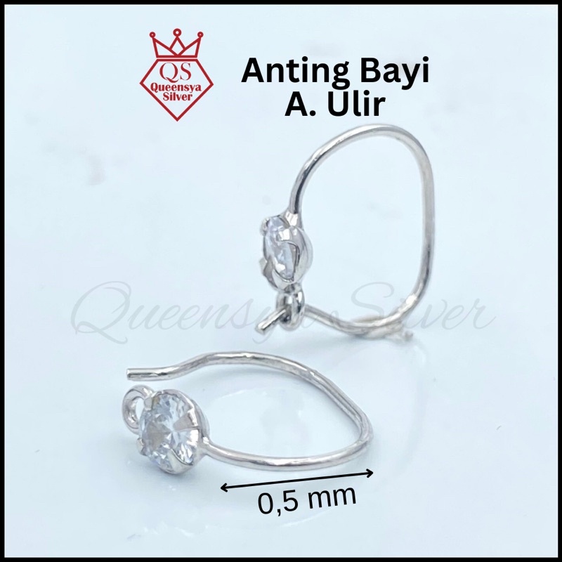 Anting Perak Asli Anting Toge Asli Silver 925 Lapis Emas Ukuran BAYI / REMAJA / DEWASA || Queensya Silver