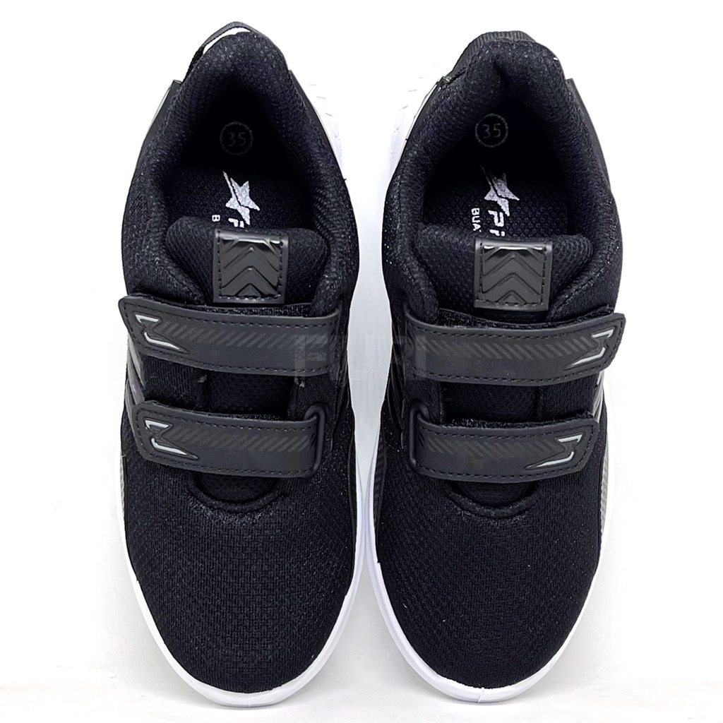 FIURI - Pro ATT - PI 600 PEREKAT 35-38 HITAM PUTIH - Sepatu Kets Anak Laki-Laki - Sepatu Sneakers Anak - Sepatu Olahraga Sport Anak Balita Cowok Perekat - Sepatu Casual PEREKAT Magnet Anak Kecil - Sepatu Sekolah Hitam Anak Laki-Laki PAUD TK SD Murah