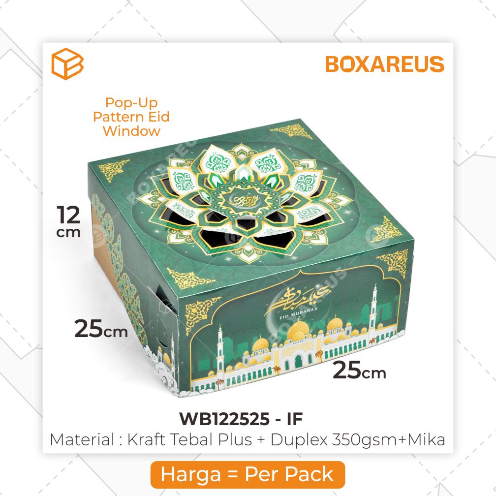 Cake Box Mika Lebaran Dus Kue Packaging Idul Fitri | WB122525 IF