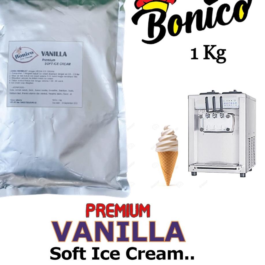 

BONICO VANILLA SOFT ICE CREAM POWDER 1kg PREMIUM RESTO bubuk es krim mesin lembut VANILA cone frizco