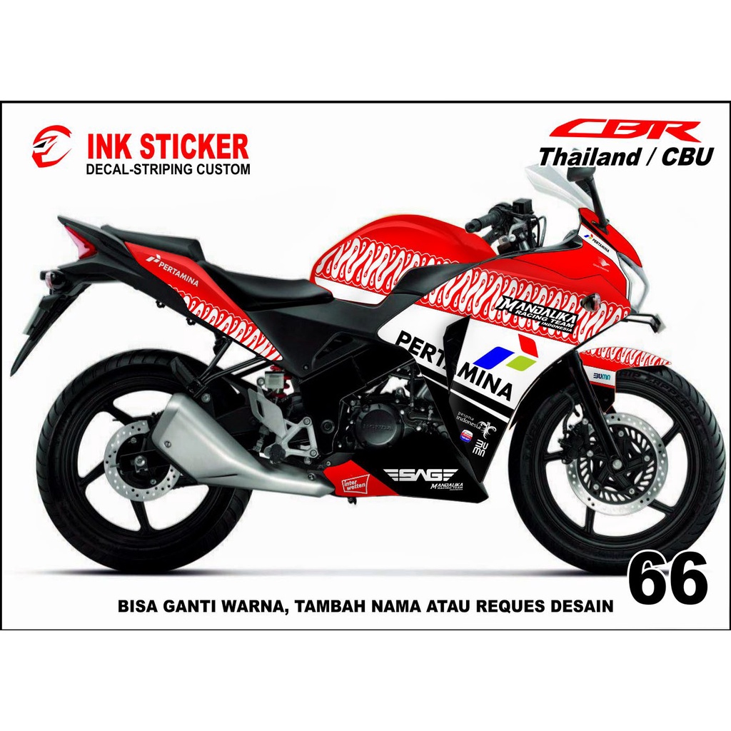 Sticker Decal CBR THAILAND, CBR CBU 150R / 250R 66 fullbody
