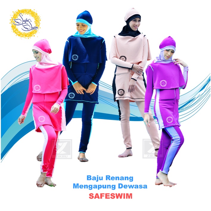 Baju Renang Mengapung Safeswim Dewasa Hijab Muslimah