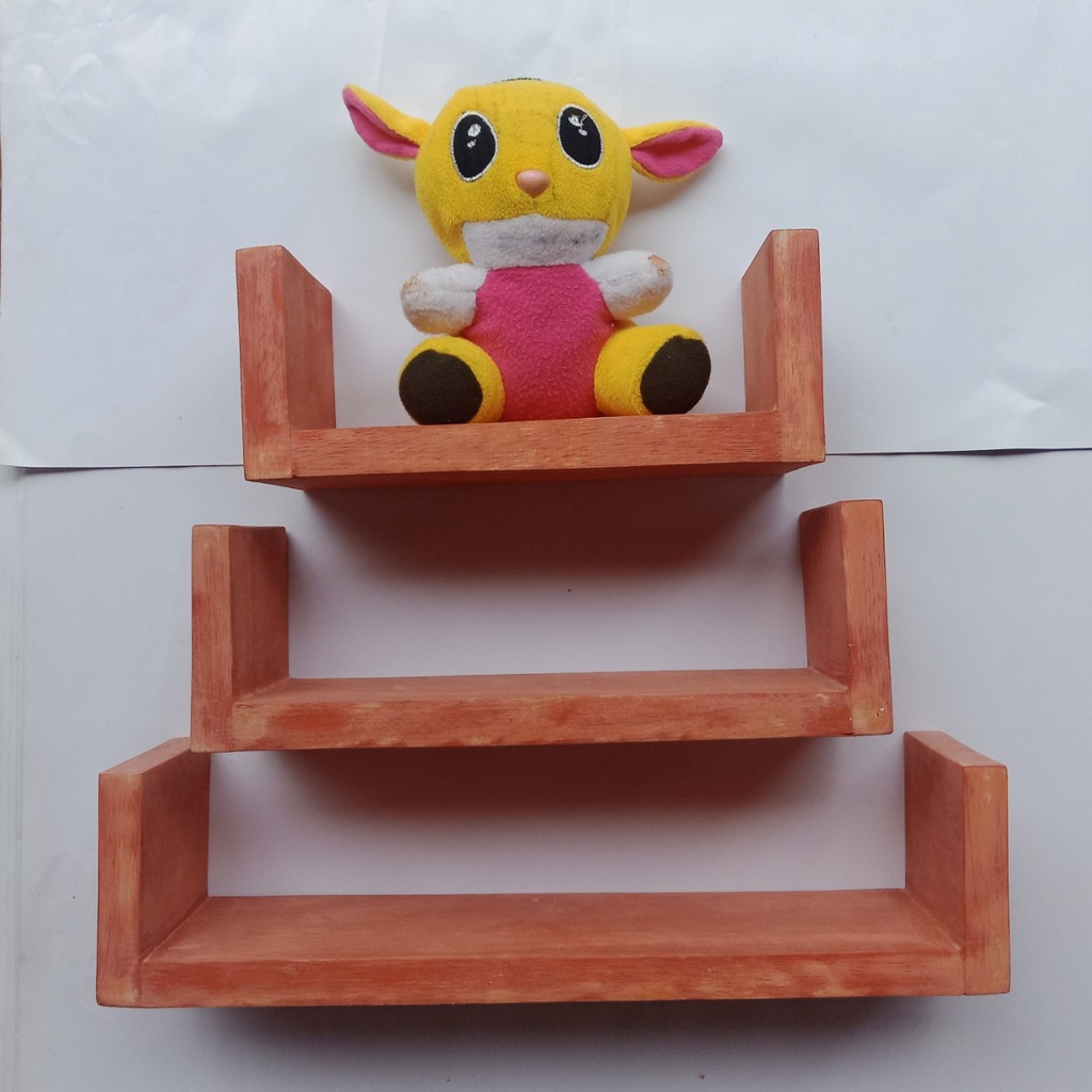ISI 3 PCS - LETER U - RAK DINDING / TEMPAT BONEKA / TEMPAT HIASAN DINDING