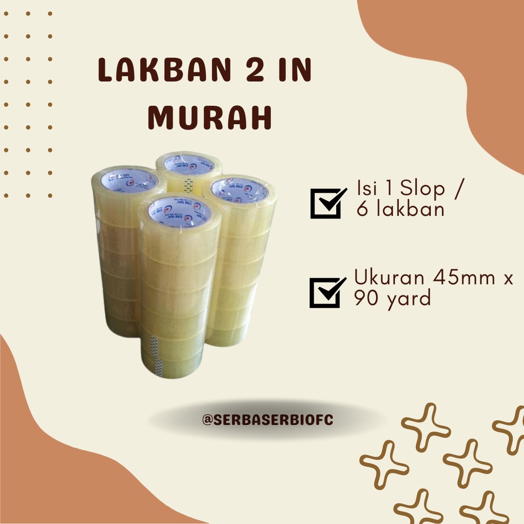 

1 Slop Lakban 2 INCHI 45mm x 90 Yard Murah ( isi 6 )