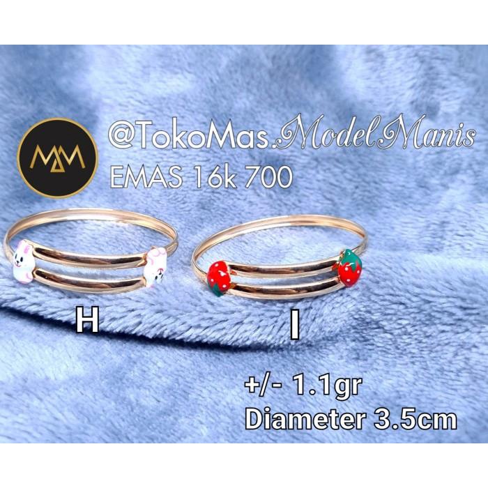 Gelang emas bayi baby emas kuning 700 kadar 16 K