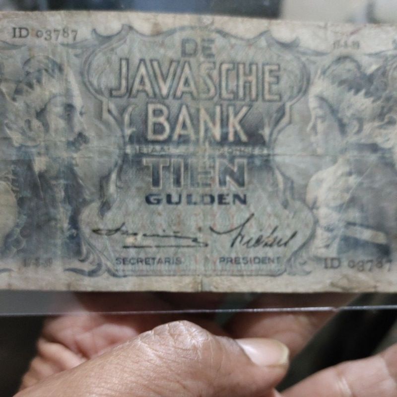 Uang 10 Gulden Wayang ( TTD SMITH ) Langka
