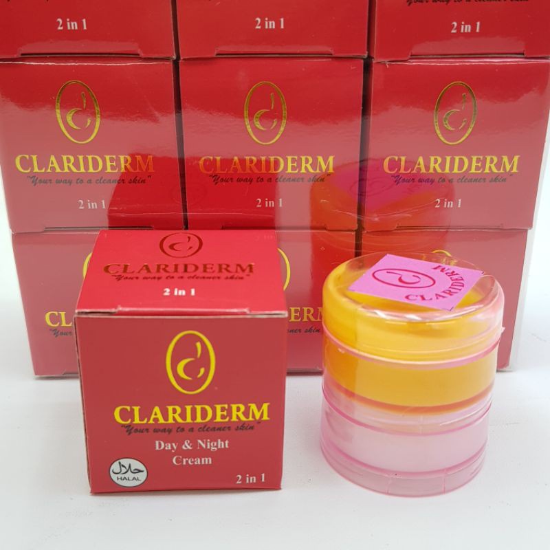 ( 6 PCS ) CREAM CLARIDERM SUSUN 2IN1 // PAKET HEMAT PEMUTIH WAJAH