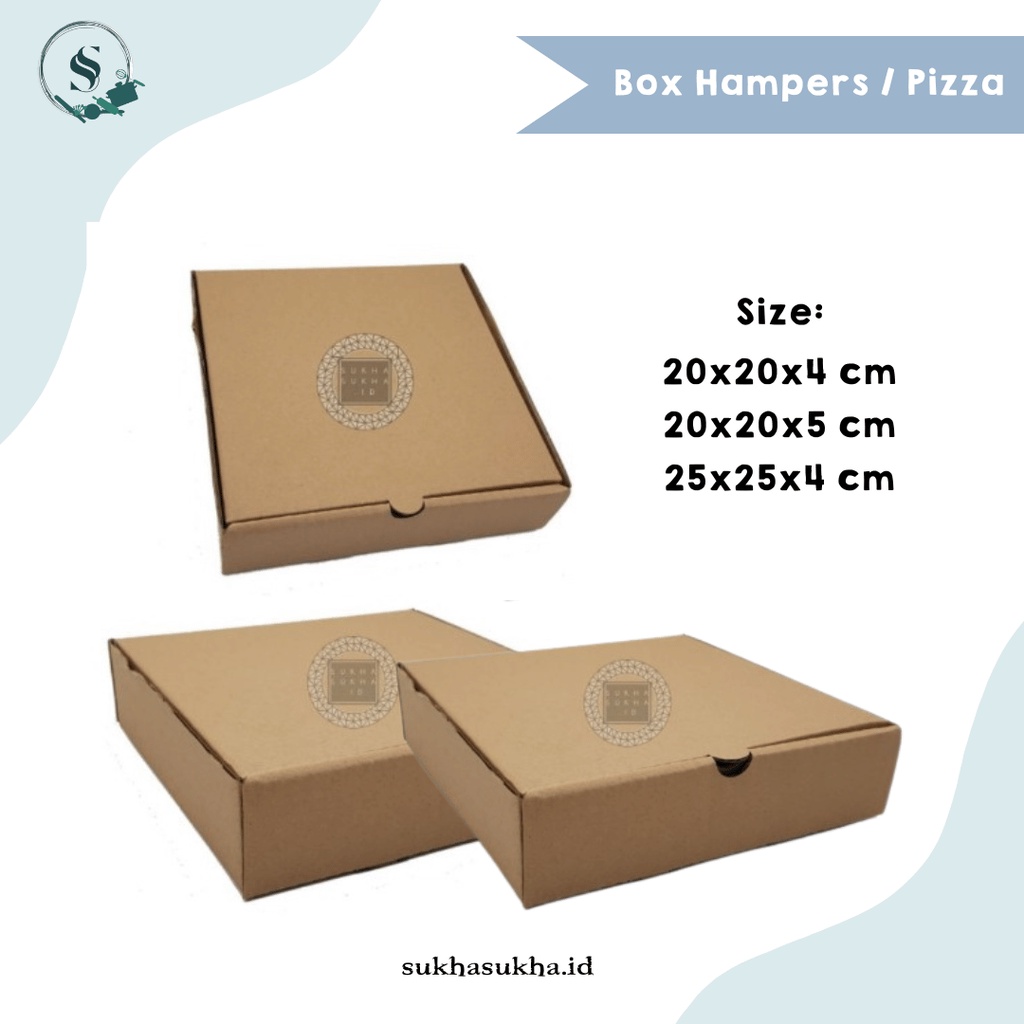

Kardus Box Pizza / Kardus Box Hampers 20x20x5 cm | 20x20x4 cm | 25x25x4 cm | Dusbox Kardus Packing Box Aksesoris
