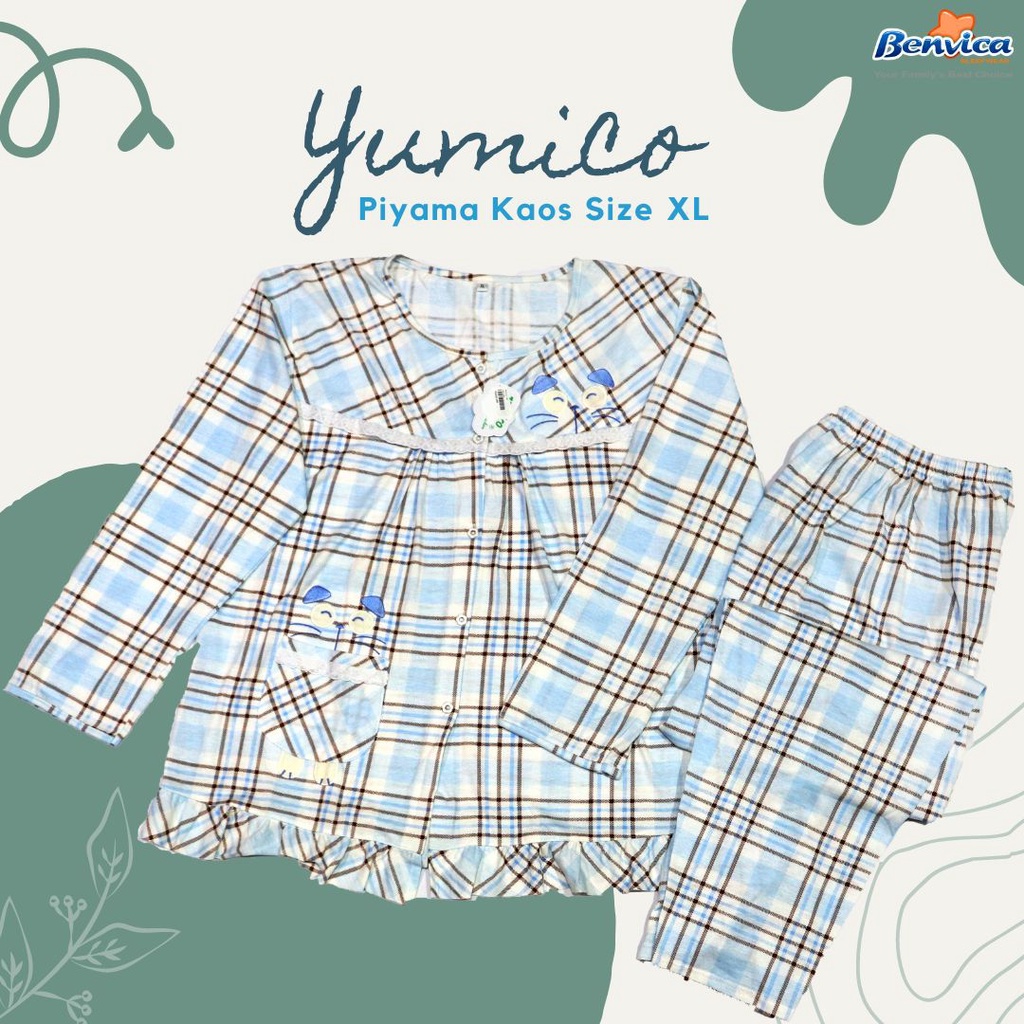 BAJU TIDUR PIYAMA LENGAN PANJANG XL YUMICO  KAOS PREMIUM