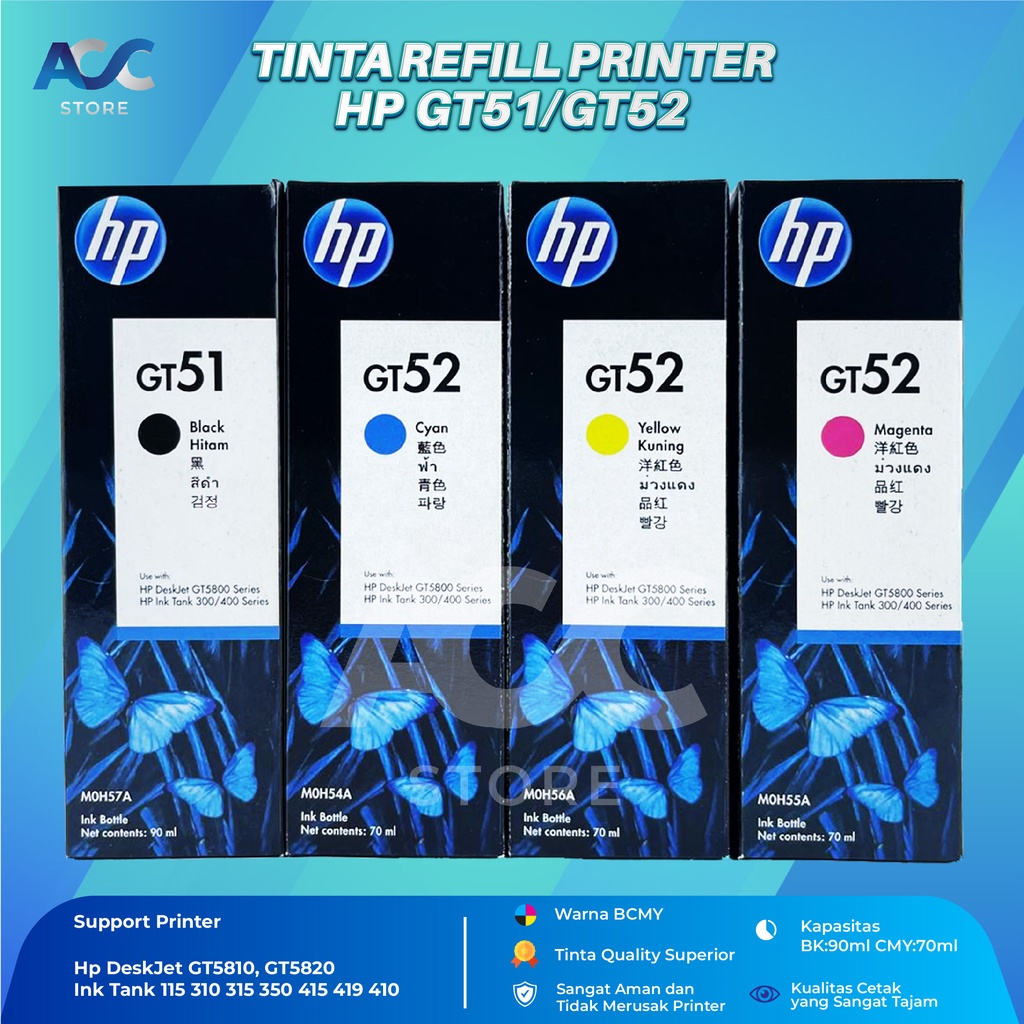 Tinta HP GT51 GT52 Isi Ulang Printer GT5810 GT5820