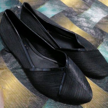 KARIS A538 - Sepatu karet  fantopel Karet WanitaHitam Polos Unt0uk Kerja Harian Size 36 - 40