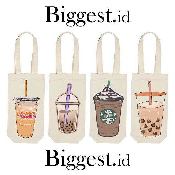 TOTE BAG KANVAS MURAH / TOTE BAG MINI / POUCH MOTIF BOBA