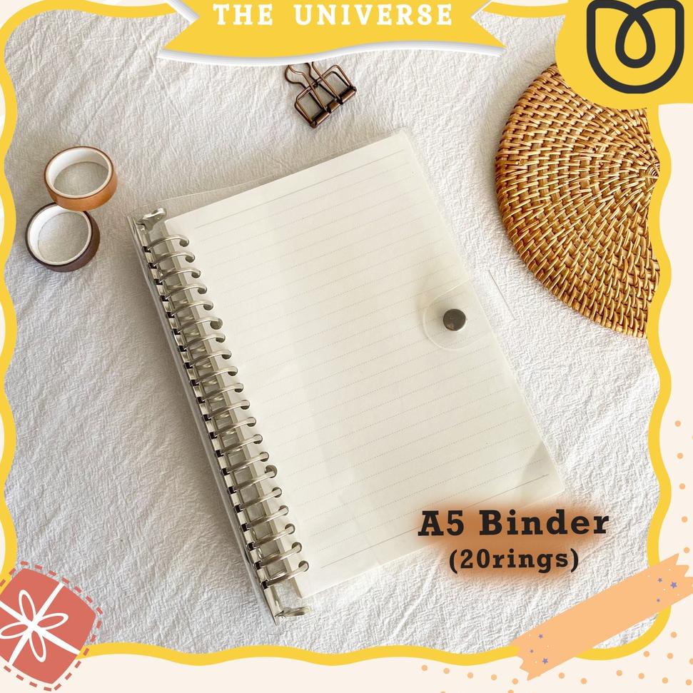 

New[H27C]✓ (THE UNIVERSE) 20 Rings Binder A5 Bening Transparent 20rings Binder Bening BuJo Aesthetic Binder - ST015 kekinian