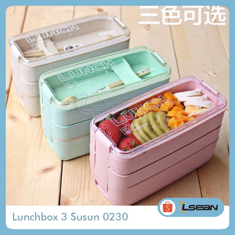 KOTAK NASI FREE SENDOK | BENTO LUNCH BOX SET