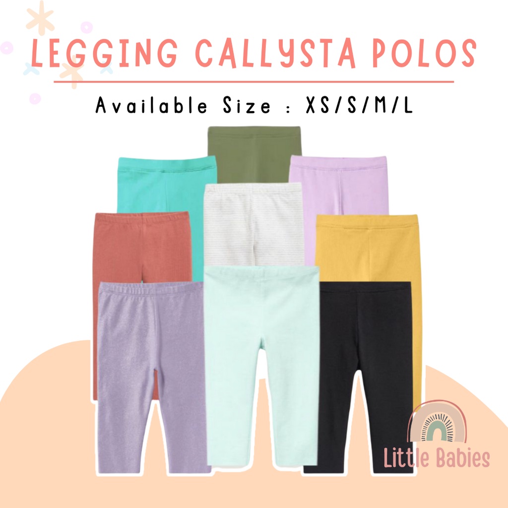 Legging Callysta Warna Polos Size XS-L (0-5tahun) Legging Callysta Murah