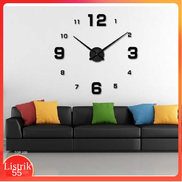 MRYA Jam Dinding Besar DIY Giant Wall Clock Quartz 120 cm - MR-102