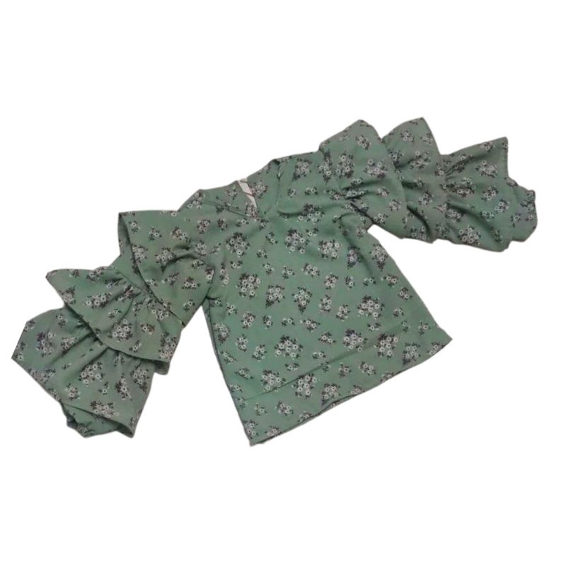 atasan anak lengan rempel motif bunga