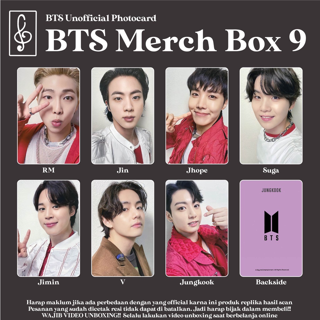 [REPLIKA BTS] PHOTOCARD MERCH BOX 9 UNOFFICIAL