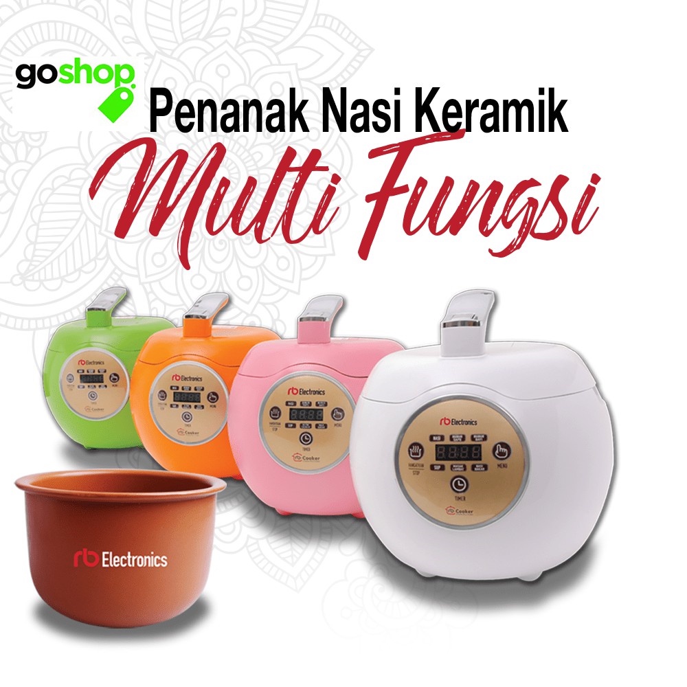 RB Cooker Ceramic Rice Cooker - Healthy Rice Cooker Full Ceramik