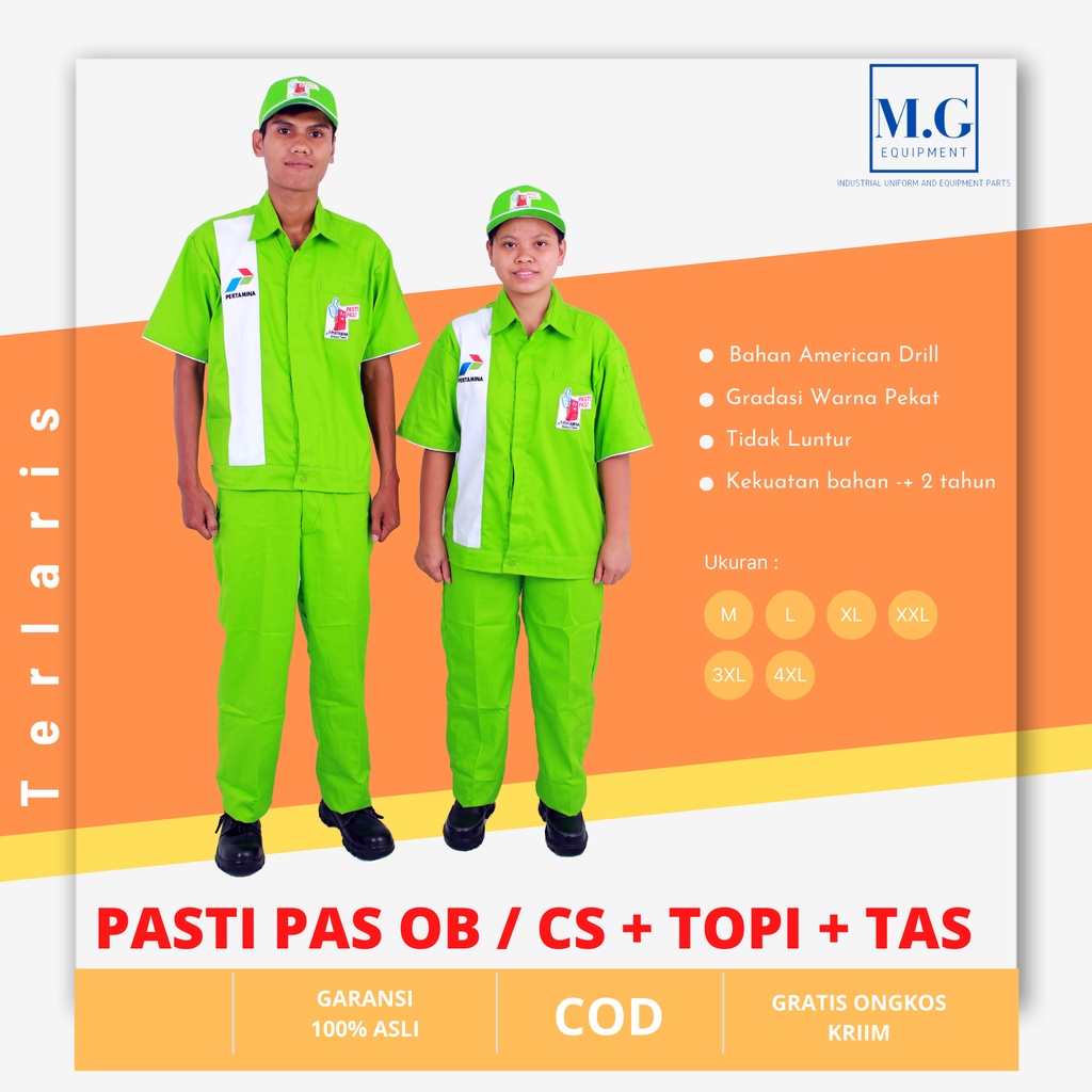 SERAGAM SPBU BAJU+TOPI+TAS PERTAMINA - OPERATOR - PENGAWAS - OFFICE BOY - TEKNISI