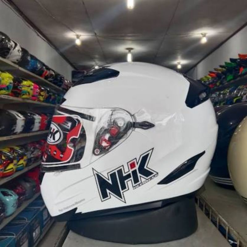NHK RX9 SOLID DOUBLE VISOR | WHITE | Helm Full Face RX-9 Putih Polos 2v dobel kaca Original SNI DOT