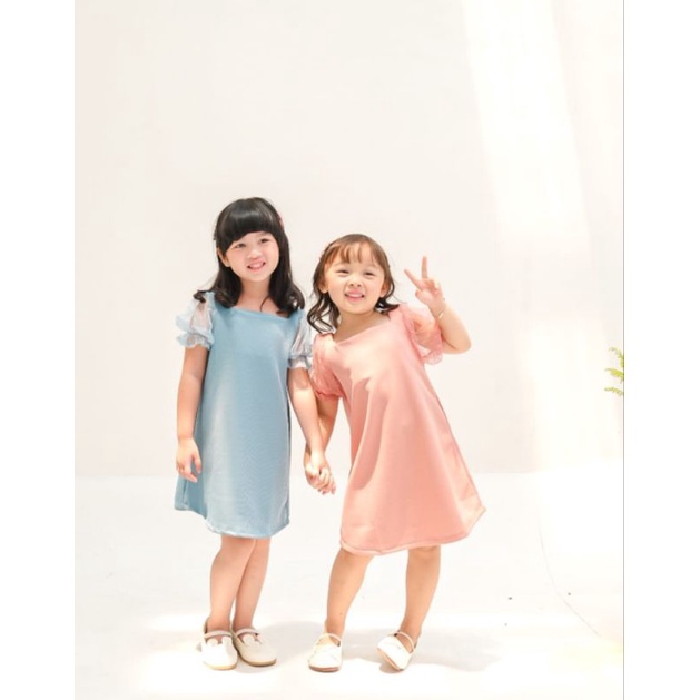 1-5 Tahun KIDS Moana Dress Mango Knit mix tile polcadot| Dress Anak Knit Kekinian | Dress Anak Pesta