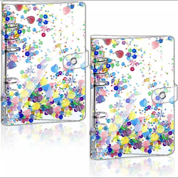 

SPECIAL A6 & A5 Binder Transparan Payet Manik Colorfull Sequins Code 1100