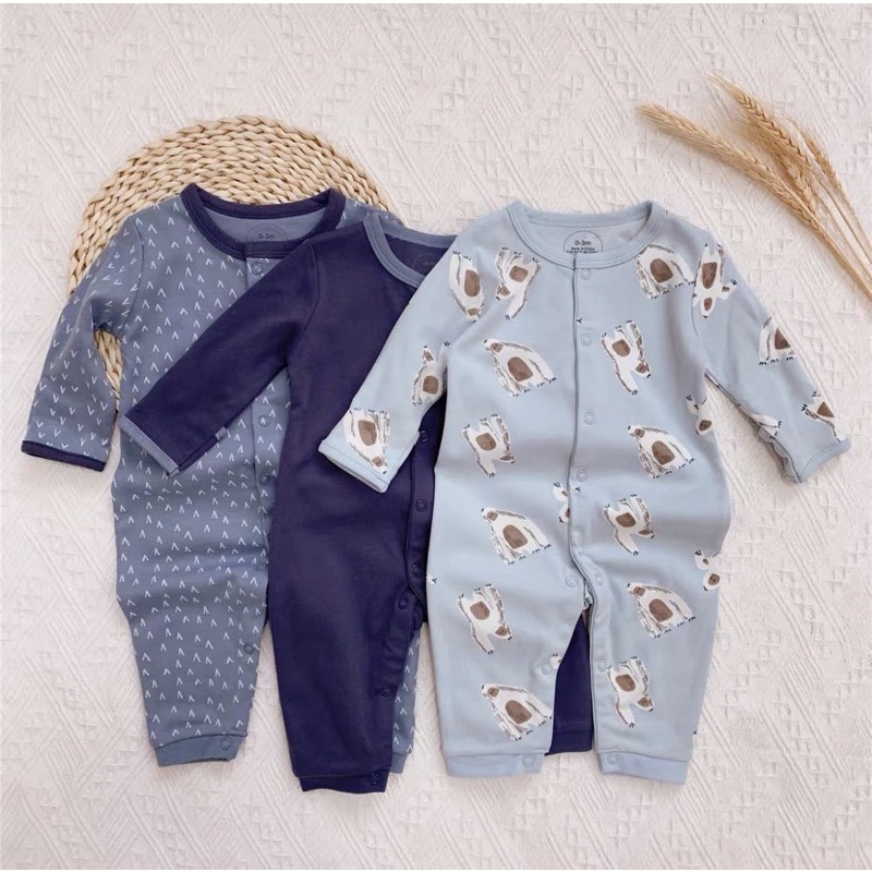 BABY K2 - Baby Sleepsuit Buka Kaki Isi 3 Pcs Motif Animal