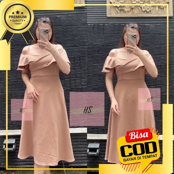 Dress Wanita Terbaru 2022 Kekinian Dres Kondangan Remaja Gaun Brokat Pendek Simple Selutut Kristen M