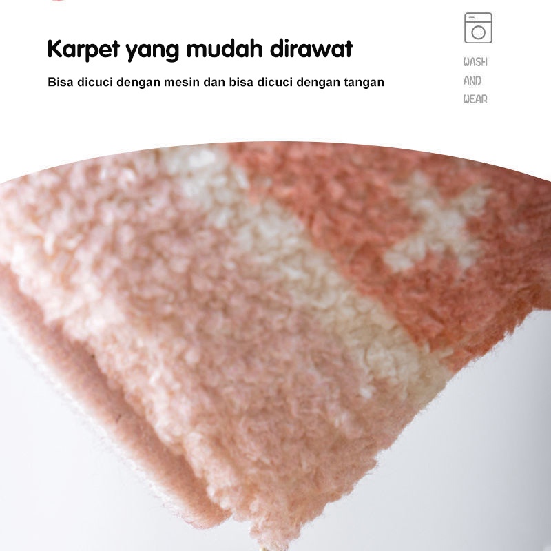 Holiven Karpet Keset Kamar Tidur Panjang Unik Lucu Modern Minimalis Bulu Halus Lembut 50x120