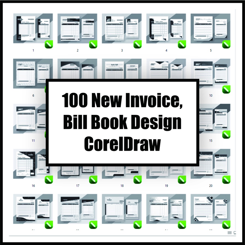 100 New Invoice, Nota, Bill Book Design Coreldraw