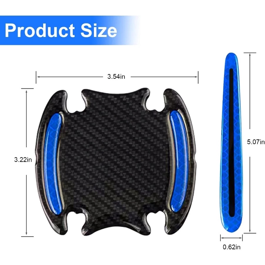 8stiker Gagang Pintu Motif Serat Karbon 3d universal anti Gores Stiker Pengaman Mobil strip Reflektif Stiker Mobil