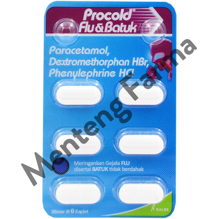 Procold Flu Dan Batuk 6 Kaplet - Obat Flu yang disertai batuk kering