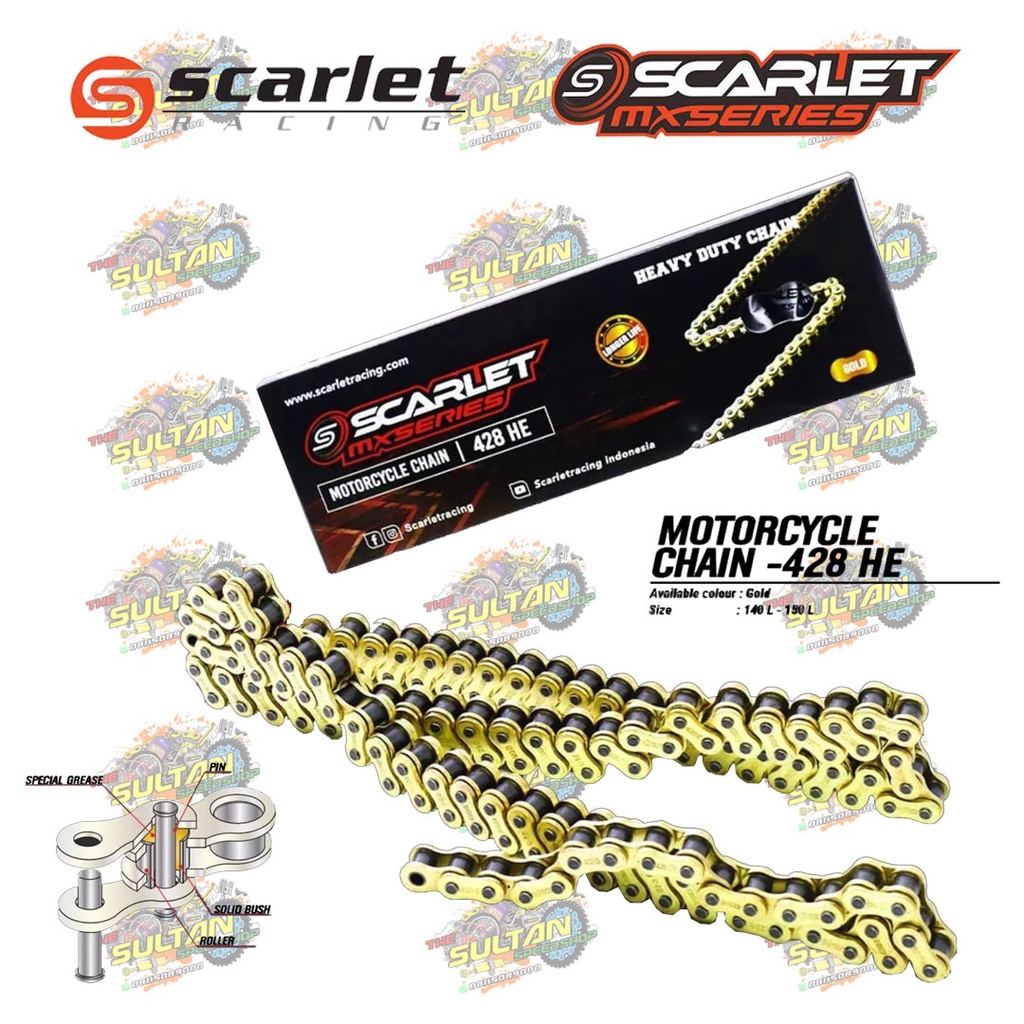 RANTAI GOLD 428HE - 140L 428HE - 150L SCARLET RACING