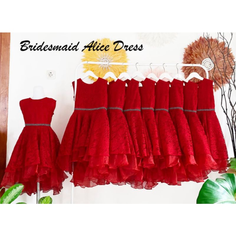 BRIDESMAID ALICE DRESS/ALICE DRESS/DRESS ANAK CANTIK/DRESS ANAK DAN DEWASA/DRESS TERBARU