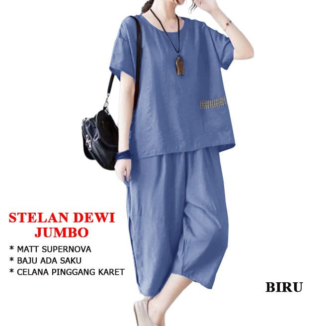 STELAN DEWI Jumbo - Fashion Wanita stelan terbaru B1-Love 70168-7455 (XL,XXL)