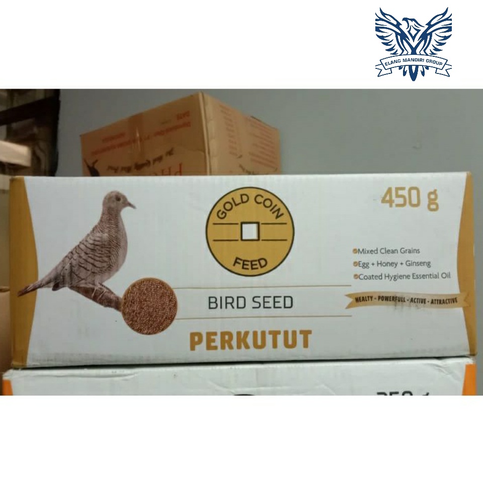 Pakan Burung Perkutut Goldcoin Perkutut 450gr 1 dus isi 20pcs