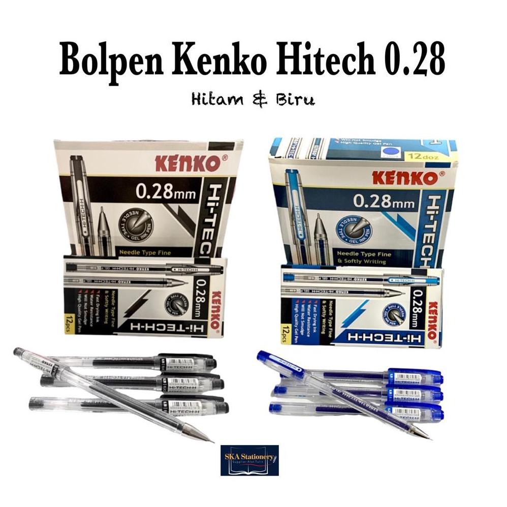 

BOLPEN/BALLPOINT/PULPEN GEL INK PEN KENKO HI TECH 0.28 (LUSIN) TERLARISS...,,,,,