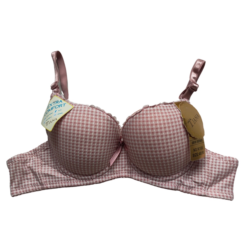 Bra Tiana  K108 CUP A uk 34 - 40 Kawat Kait 2 Busa Push Up