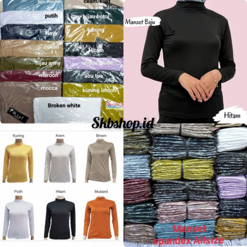 MANSET PREMIUM SPANDEK,SPANDEK MANSET,MANSET BAJU DALAMAN SPANDEK,ALL SIZE JUMBO