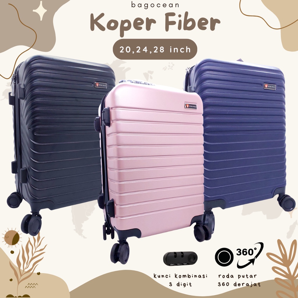 KOPER FIBER 20 24 28 INCH SWISS POLO ORIGINAL MURAH / KOPER FIBER IMPORT POLO BIG SIZE 28&quot; 20&quot; 24&quot; BARU MURAH /  KOPER KABIN CABIN MUATAN BANYAK JUMBO 24&quot; / KOPER BERANGKAT TRAVEL HARD COVER SWISS POLO MURAH / KOPER FIBER SWISS POLO KABIN SIZE BAGASI SIZE