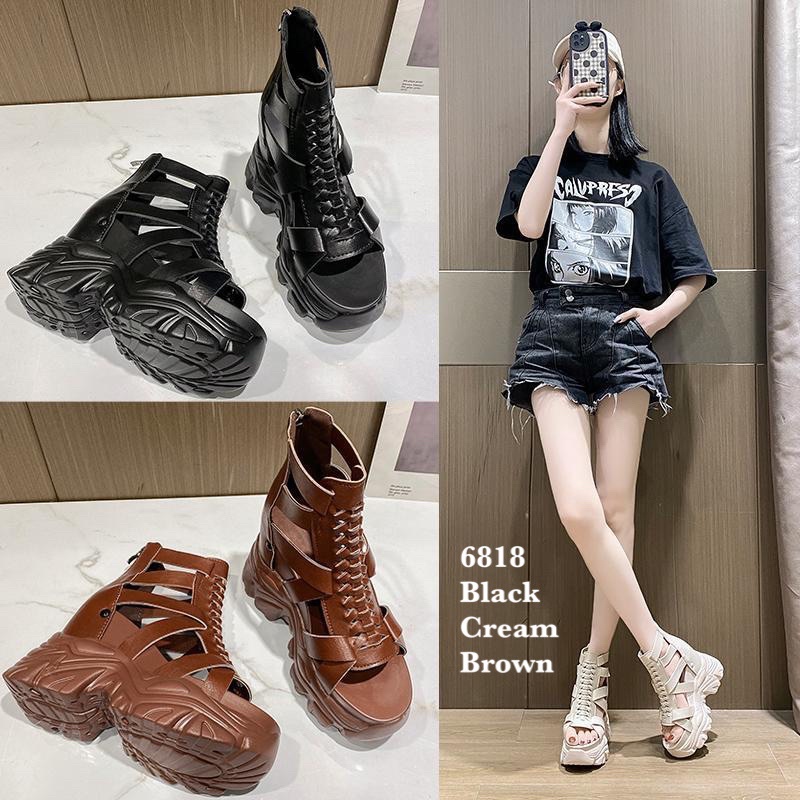 SANDAL WEDGES WANITA  FASHION KOREA 6818