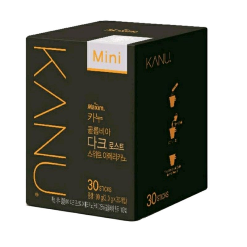 

Maxim Kanu Mini Dark Roast Sweat Americano Coffee Korea 30 Sachet