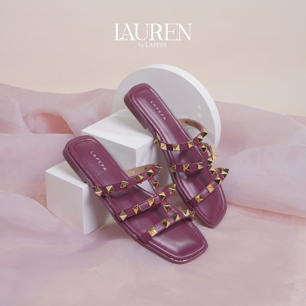 AVLINSTORE - tipe LAUREN Sandal Wanita Teplek Casual Model Duri Sendal Slop Empuk Flat Cewek Kasual Kekinian